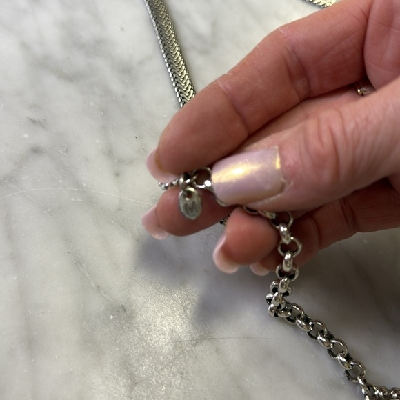 BRIGHTON Silver Toned Rhinestone Embellished Chain Belt Size M - Picture 4 of 8